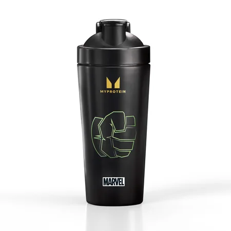 Vaso mezclador de metal reciclado Hulk de Myprotein - Negro