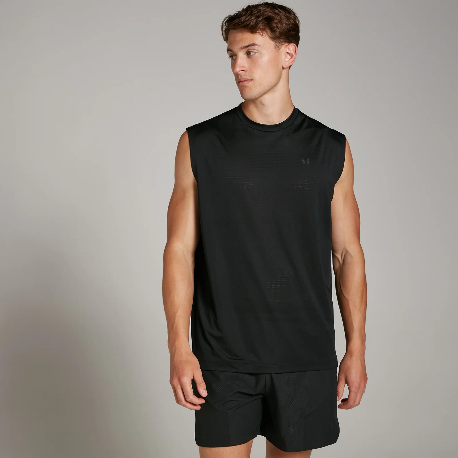 Camiseta de tirantes extragrande de entrenamiento de rejilla Tempo para hombre de MP - Negro - XS Imagen 1