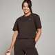 Camiseta corta de corte cuadrado Basic para mujer de MP - Café
