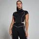 Camiseta con cremallera de 1/4 y contorno en contraste Tempo para mujer de MP - Negro