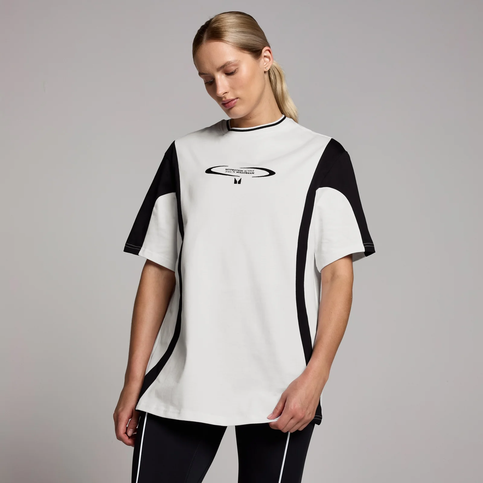 Camiseta extragrande en contraste Retro Tempo para mujer de MP - Blanco - XXS-XS Imagen 1