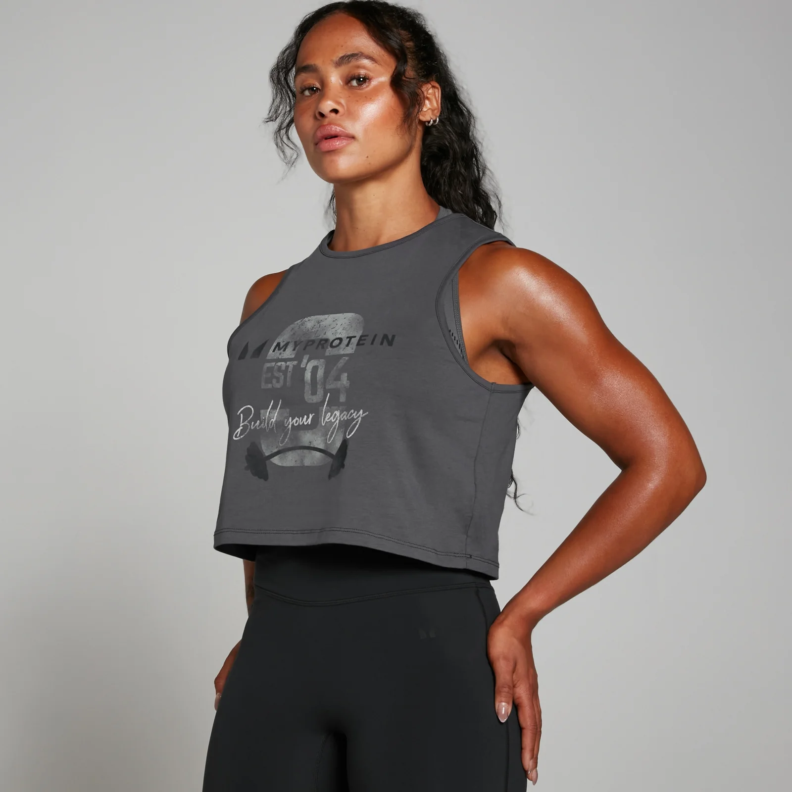 Camiseta corta sin mangas con estampado gráfico Origin para mujer de MP Gris lavado - XS Imagen 1