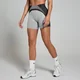 Pantalón corto de ciclismo sin costuras de canalé en contraste para mujer de MP - Negro/gris