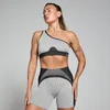 Sujetador sin costuras de canalé en contraste para mujer de MP - Negro/gris