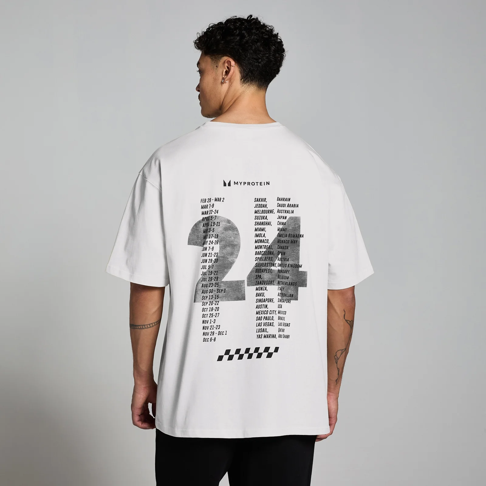 Camiseta con estampado gráfico Race Day de MP - Crema natural - S-M Imagen 1