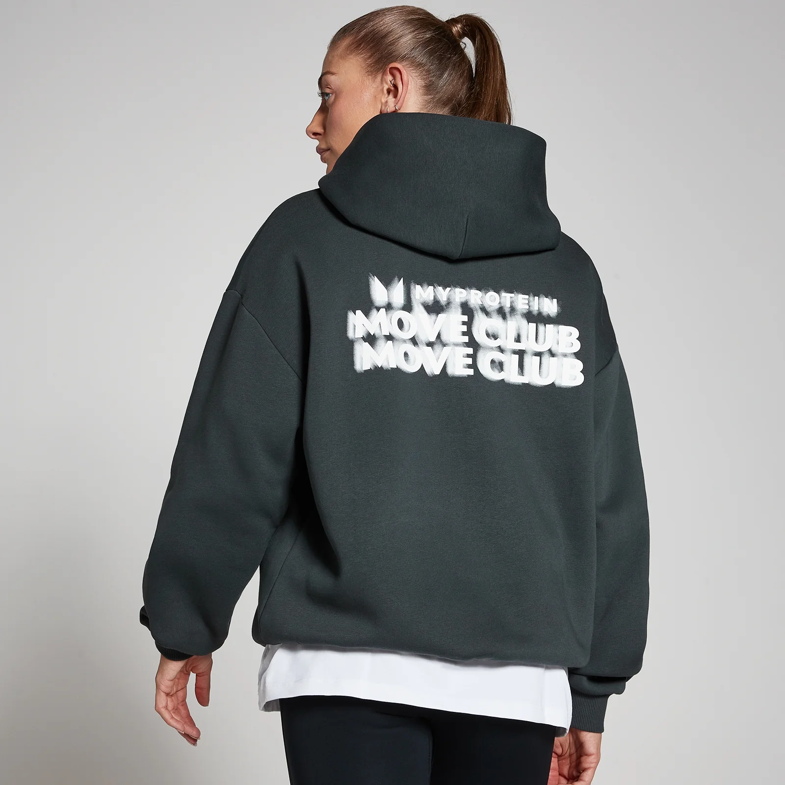 Sudadera con capucha con estampado gráfico Move Club de MP - Negro lavado - XXL-XXXL Imagen 1