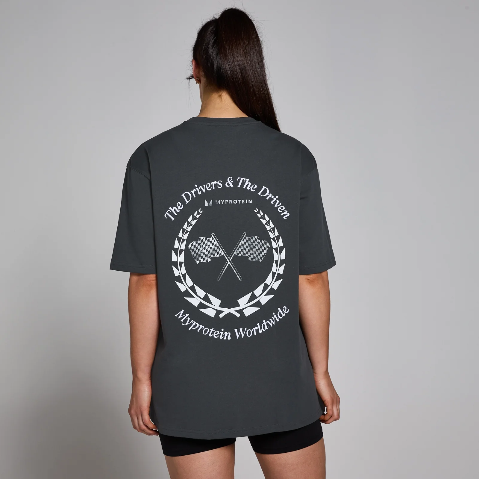 Camiseta con estampado gráfico World Wide de MP - Negro lavado - S-M Imagen 1