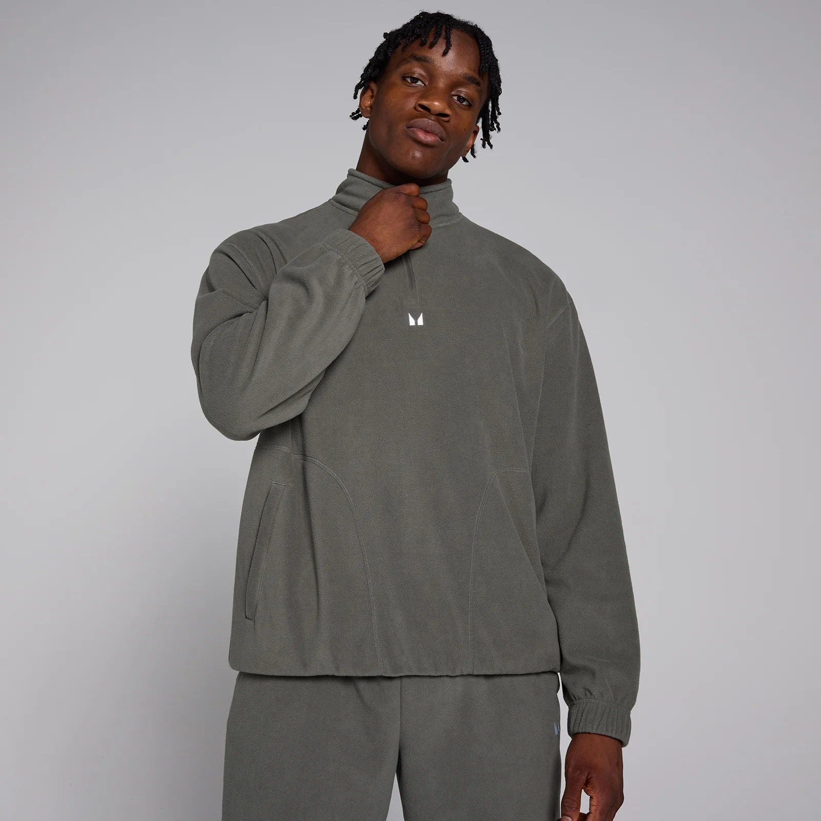 Forro polar con cremallera de 1/4 para hombre de MP - Gris acerado - XS Imagen 1