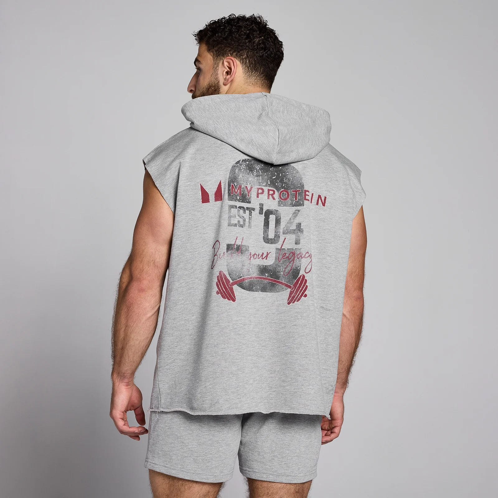 Camiseta de tirantes con capucha y estampado gráfico Origin para hombre de MP - Gris jaspeado - XS Imagen 1