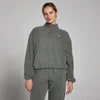 Forro polar con cremallera 1/4 y cuello chimenea para mujer de MP - Verde grisáceo oscuro