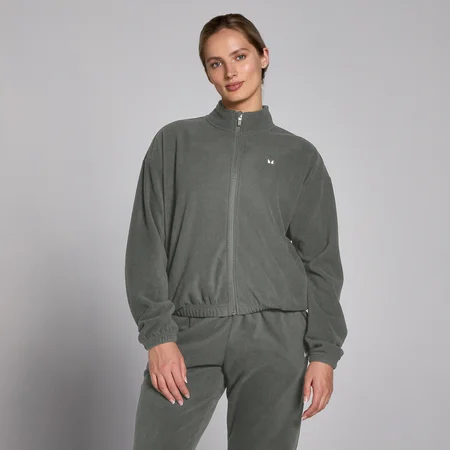 Chaqueta de forro polar con cremallera integral para mujer de MP - Verde grisáceo oscuro