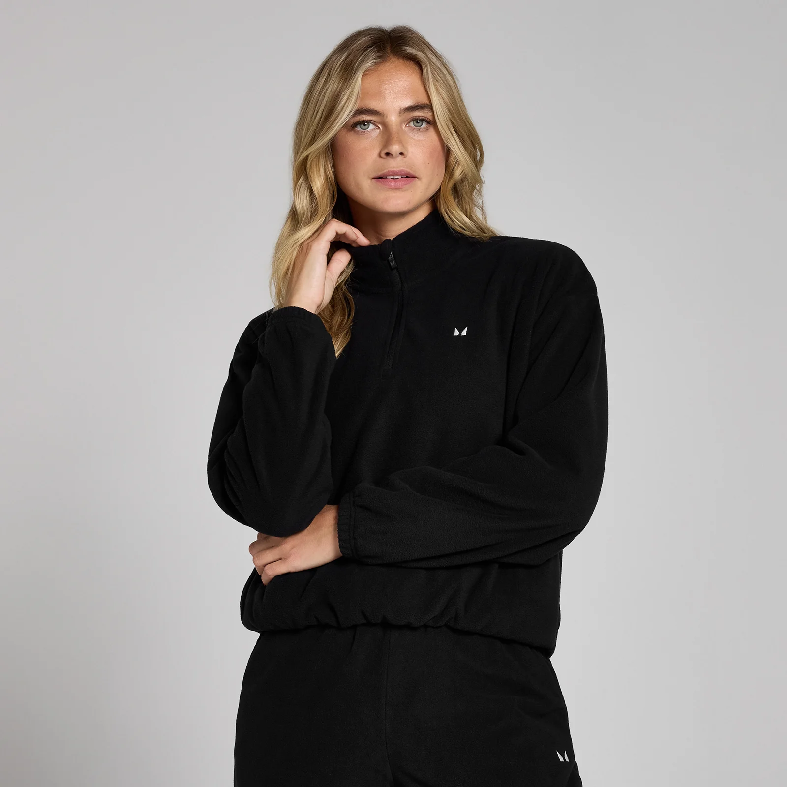 Forro polar con cremallera de 1/4 y cuello chimenea para mujer de MP - Negro - L Imagen 1
