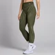 Mallas sin costuras con detalle de rayas Tempo para mujer de MP - Verde aceituna oscuro