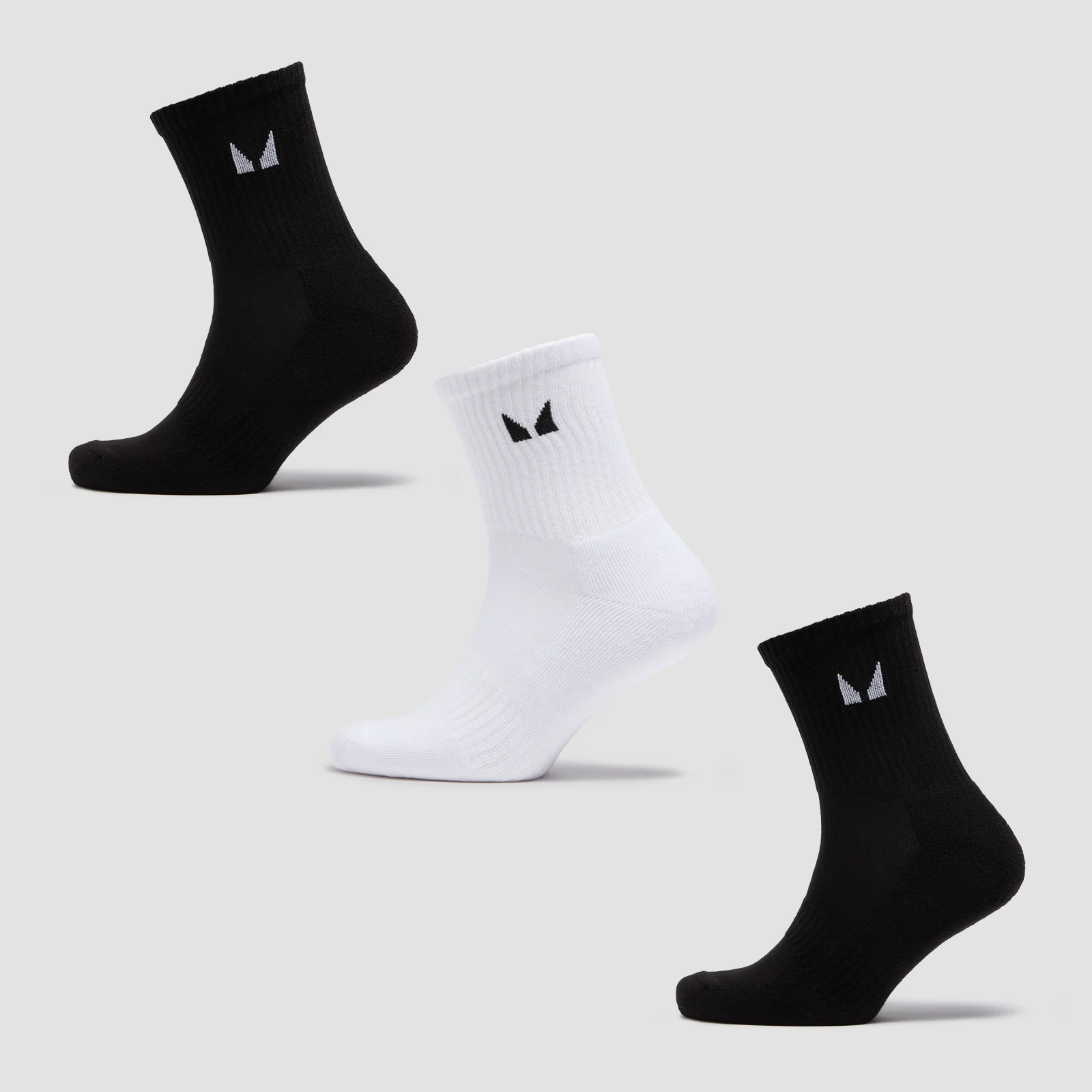MP Unisex Crew Socks (3 Pack) - Black/White - UK 9-11 Imagen 1