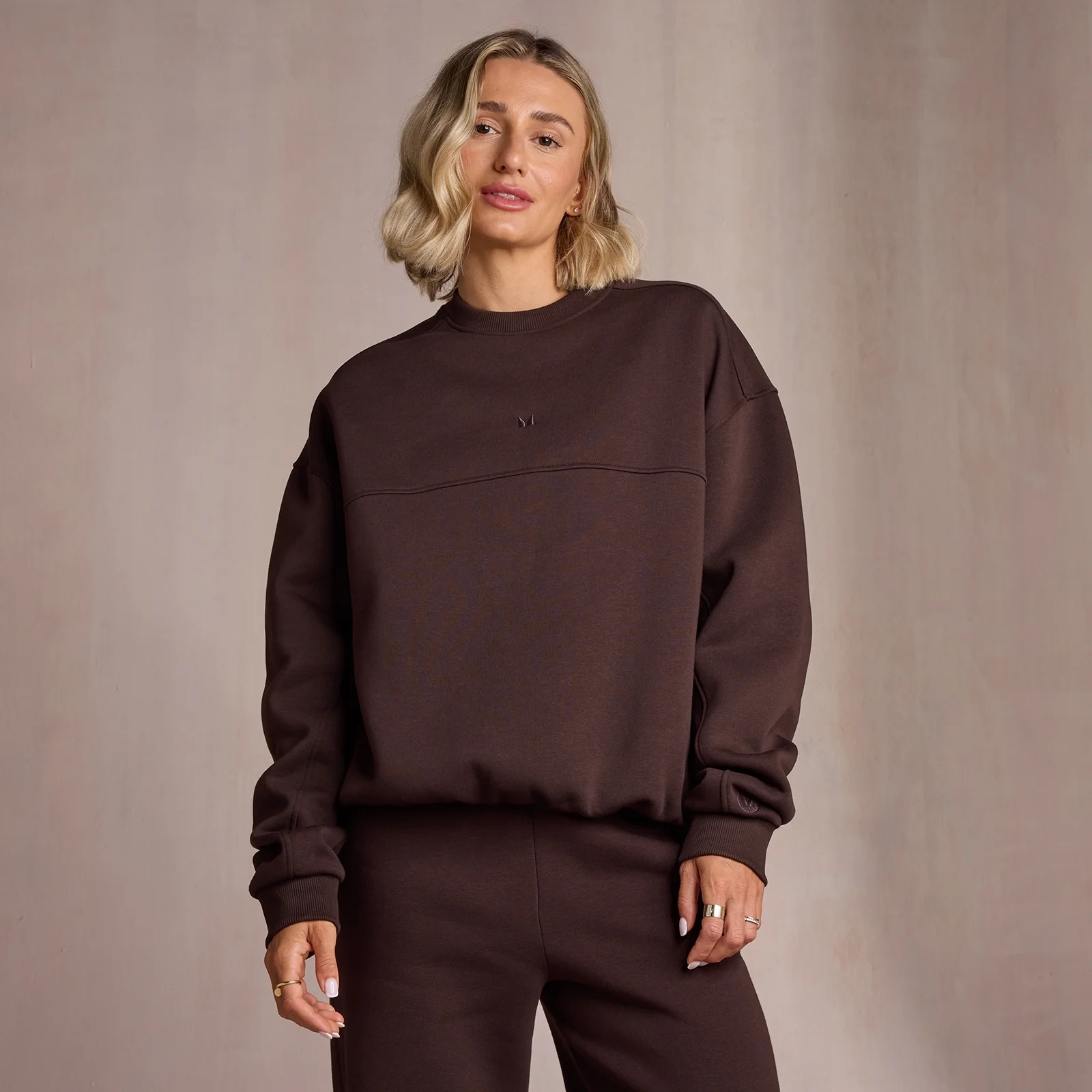 Sudadera con detalle de contorno para mujer de MP - Café - XL Imagen 1