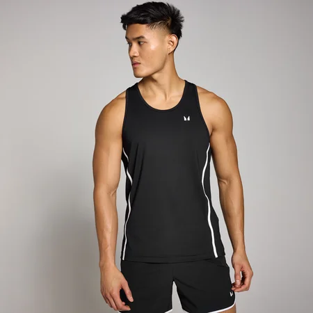 Camiseta de tirantes con ribete Tempo para hombre de MP - Negro