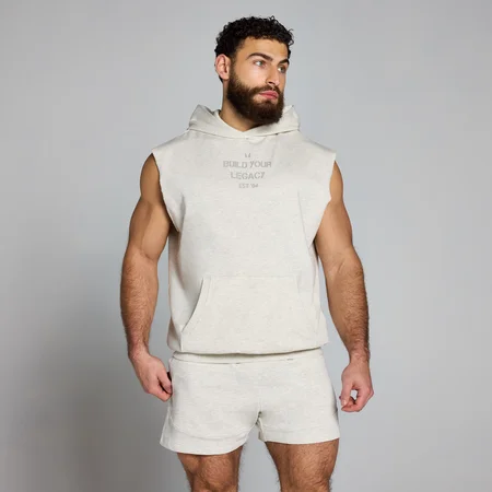 Sudadera sin mangas con capucha lavada con estampado gráfico Origin para hombre de MP - Gris jaspeado