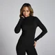 Camiseta transparente con cuello chimenea Lifestyle para mujer de MP - Negro