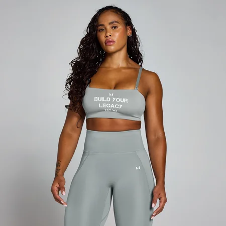 Sujetador deportivo de entrenamiento con estampado gráfico Origin para mujer de MP - Gris fósil