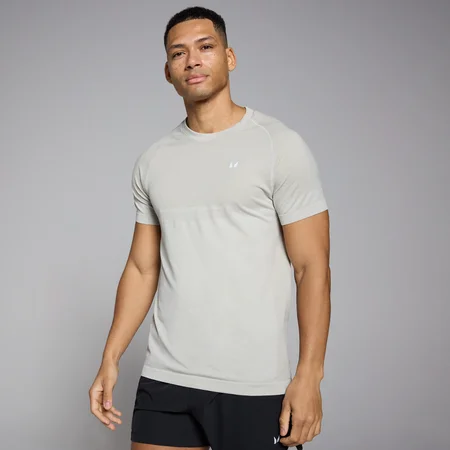 Camiseta de manga corta sin costuras para hombre de MP - Gris cielo jaspeado