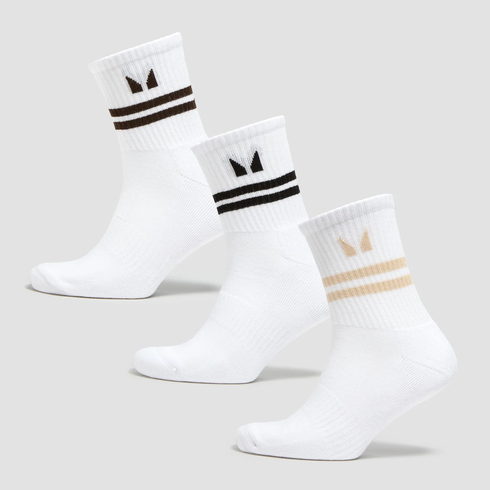MP Tatiana 3pk Crew Socks - White/Coffee - UK 6-8 Imagen 1