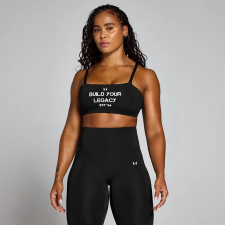 Sujetador deportivo de entrenamiento con estampado gráfico Origin para mujer de MP - Negro