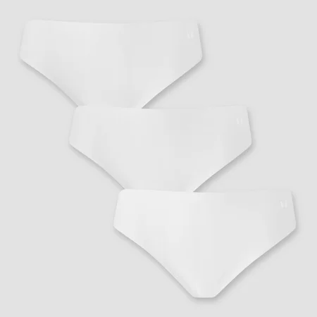Braguita de bikini de talle medio que no deja marcas para mujer de MP (paquete de 3) - Blanco