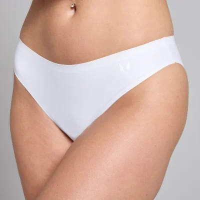 Braguita de bikini de talle medio que no deja marcas para mujer de MP (paquete de 3) - Blanco - M Imagen 8