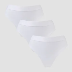 Tanga de talle medio para mujer de MP (paquete de 3) - Blanco - Size S