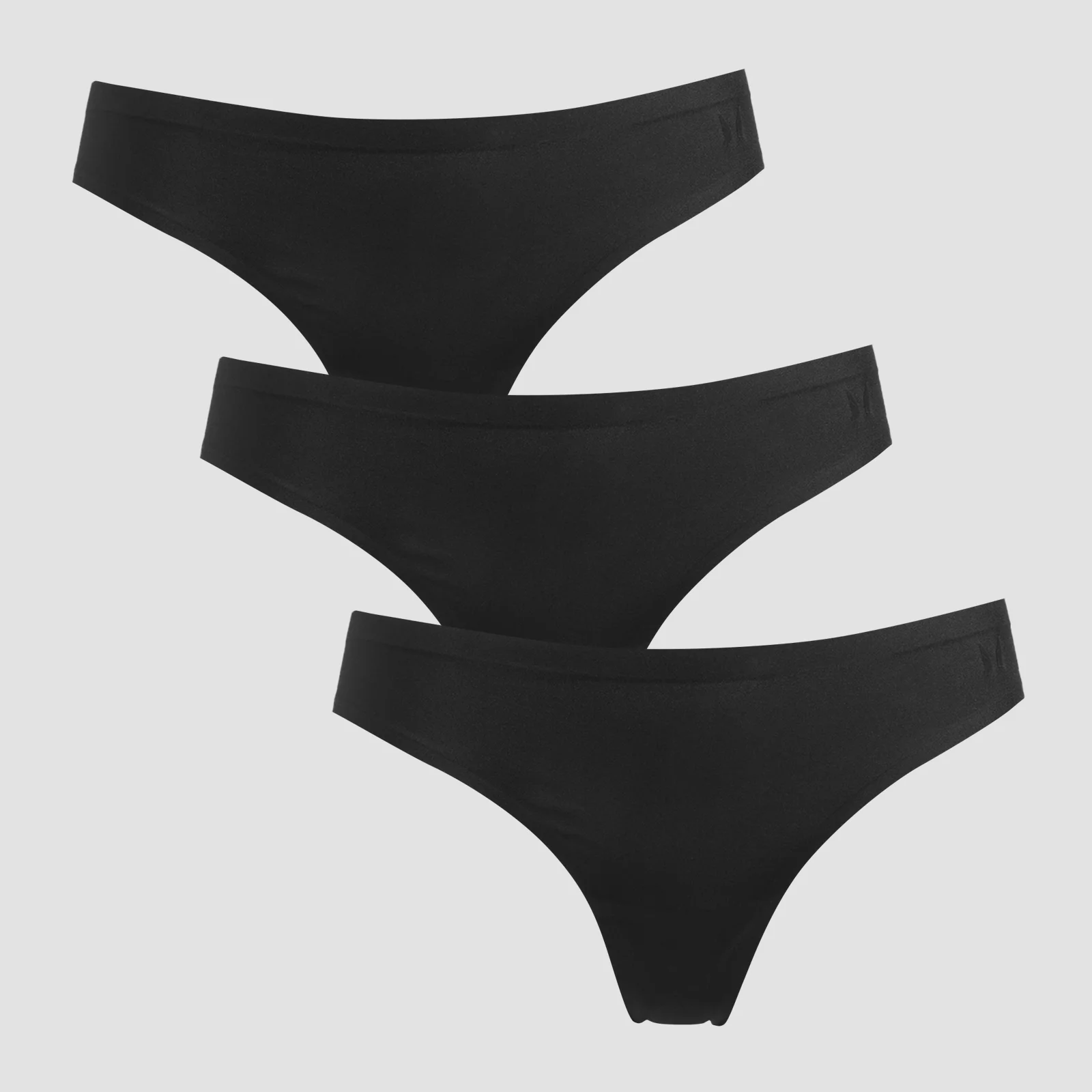 MP Women's Mid Rise No VPL Thong (3 Pack) - Black - L Imagen 1