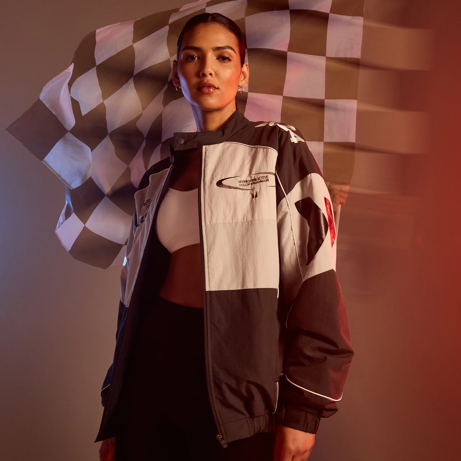 Chaqueta Racing Bomber de MP para mujer (negra) - S Imagen 1