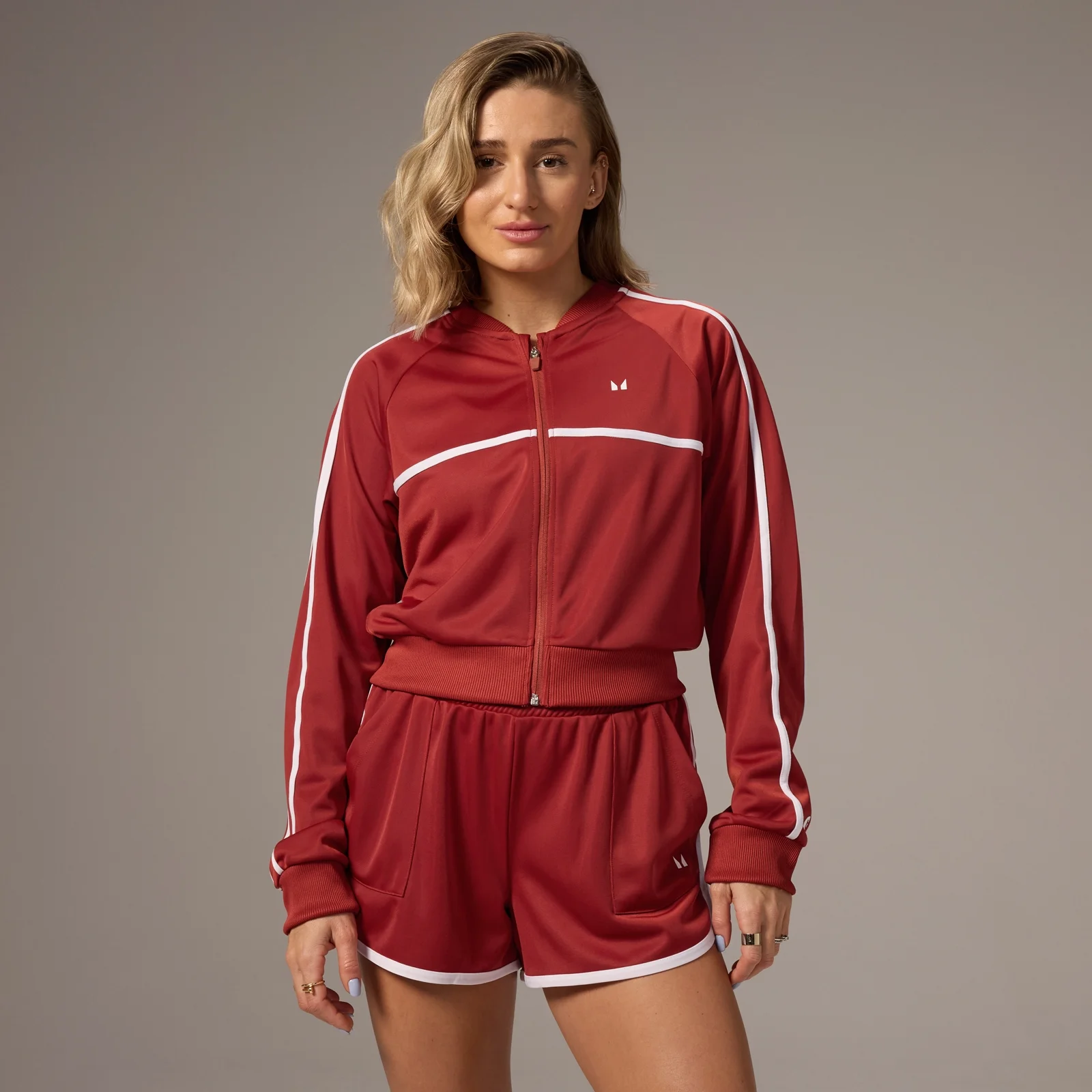 Chaqueta de entrenamiento con cremallera en contraste de MP x Tatiana - Óxido lavado - XS Imagen 1