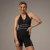 Mono corto con cuello halter en contraste de MP x Tatiana - Negro