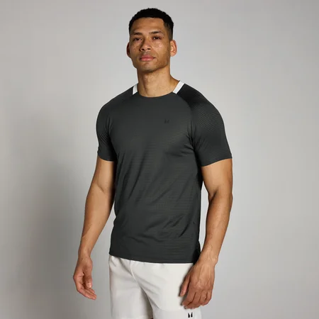 Camiseta de entrenamiento cuadriculada Tempo para hombre de MP - Negro lavado