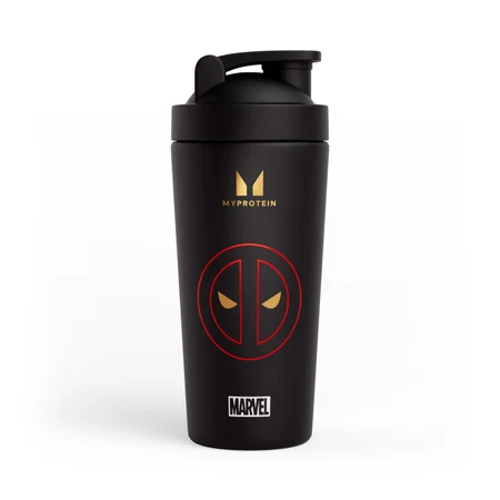 Vaso mezclador de metal reciclado Deadpool de Myprotein - Negro