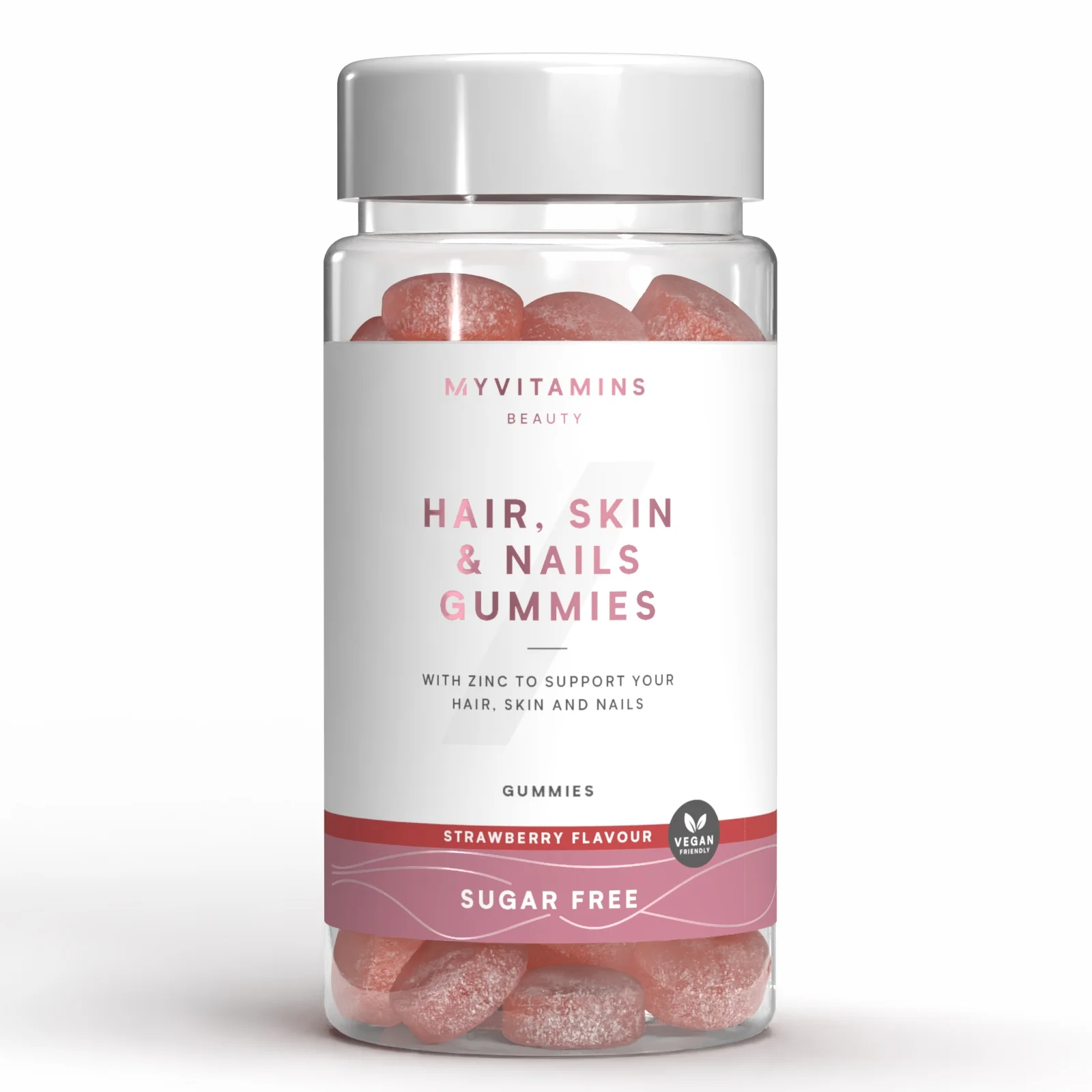 Gominolas para pelo, piel y uñas sin azúcar - 60Gominolas - Sugar Free Strawberry Imagen 1