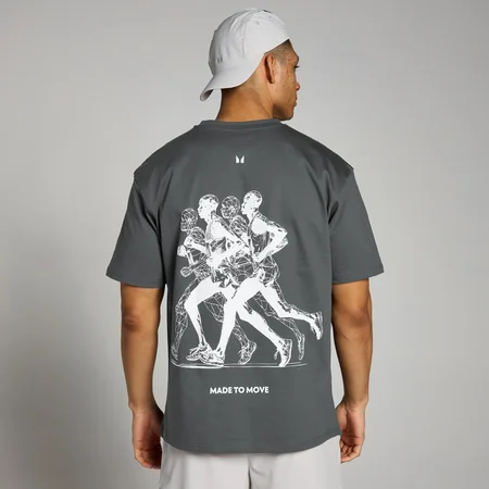 Camiseta para correr con estampado gráfico Velocity Ultra de MP - Gris oscuro