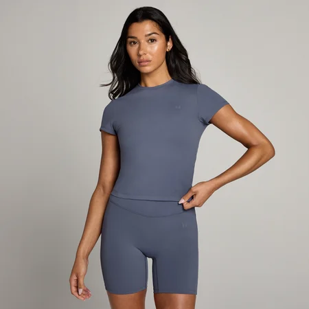 Camiseta de manga corta de corte ajustado Tempo para mujer de MP - Azul carbón