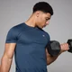 Camiseta de entrenamiento con diseño de cuadrícula para hombre de MP - Azul oscuro
