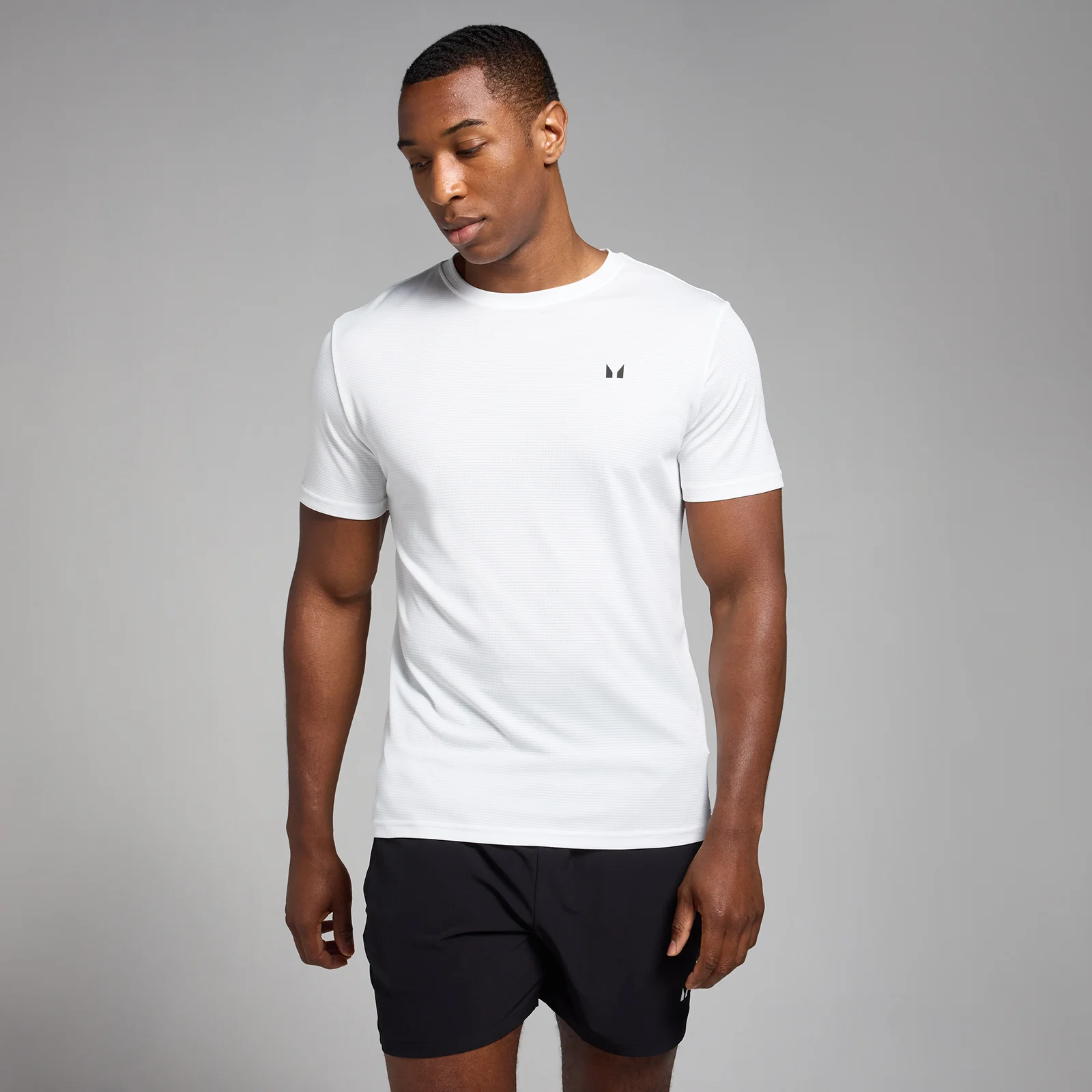 Camiseta de entrenamiento con diseño de cuadrícula Active para hombre de MP - Blanco - XS Imagen 1