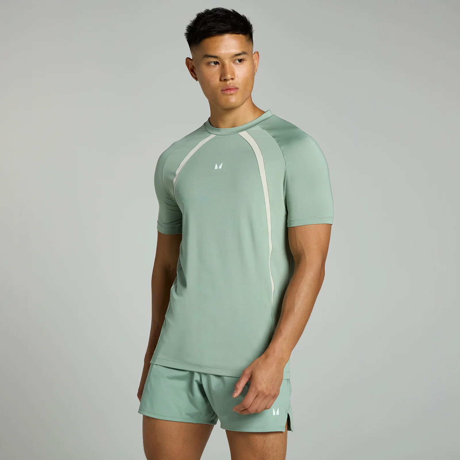 Camiseta con panel Tempo para hombre de MP - Verde pálido - XS Imagen 1