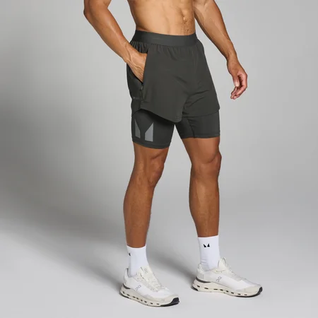 Pantalón corto 2 en 1 Tempo para hombre de MP - Gris noche