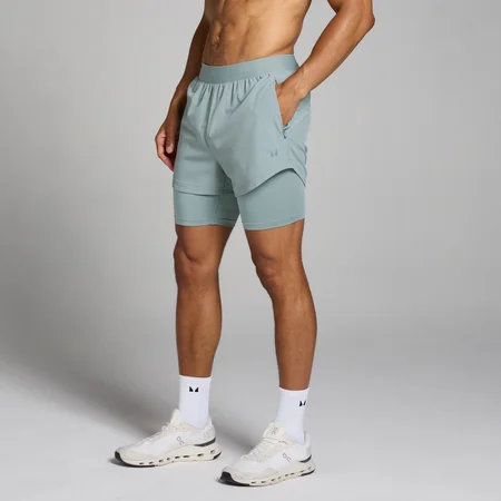 Pantalón corto 2 en 1 Tempo para hombre de MP - Plomo