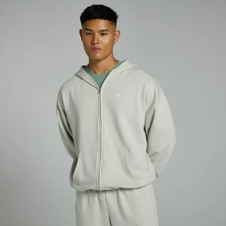 Sudadera con capucha y cremallera integral Tempo para hombre de MP - Ceniza