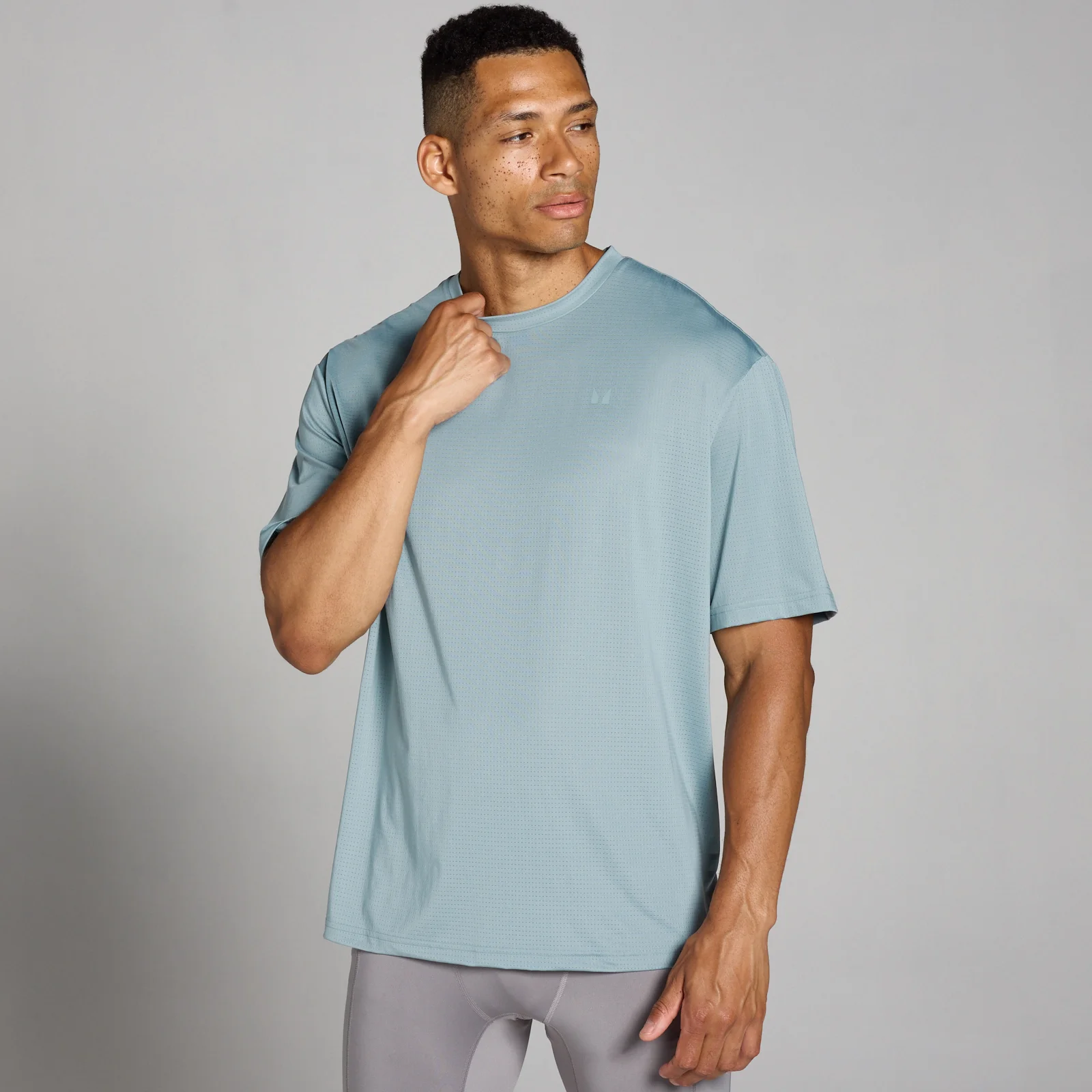 Camiseta extragrande de entrenamiento de rejilla Tempo para hombre de MP - Plomo - XXL Imagen 1