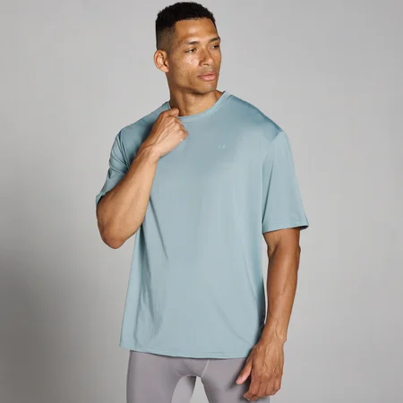Camiseta extragrande de entrenamiento de rejilla Tempo para hombre de MP - Plomo