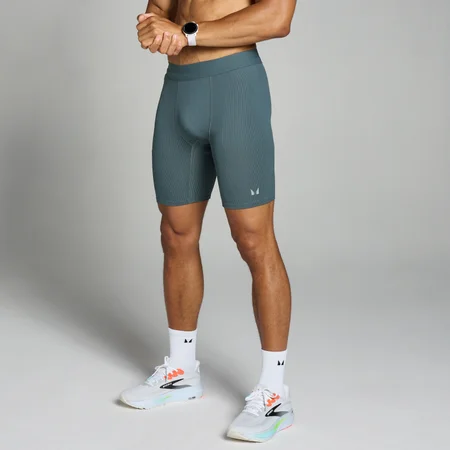 Pantalón corto interior acanalado en contraste Velocity para hombre de MP - Pizarra oscuro