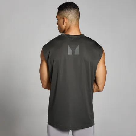Camiseta de tirantes extragrande de entrenamiento de rejilla Tempo para hombre de MP - Gris noche