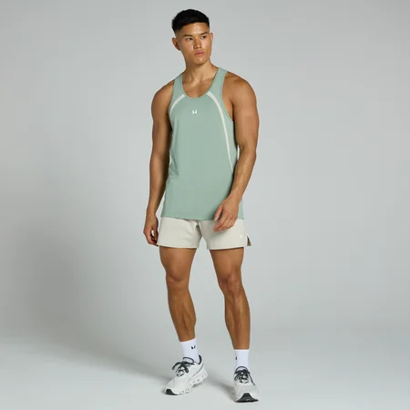 Camiseta de tirantes con panel Tempo para hombre de MP - Verde pálido