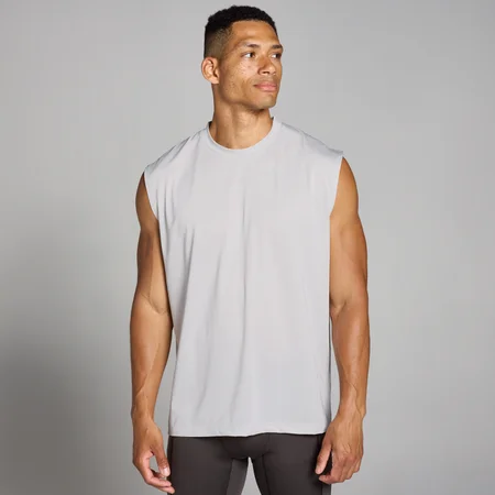 Camiseta de tirantes extragrande de entrenamiento de rejilla Tempo para hombre de MP - Gris suave